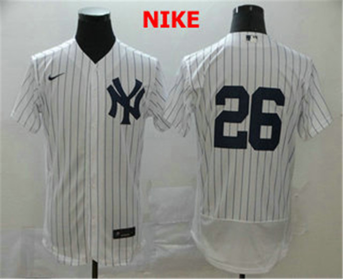 2020 New York Yankees #26 DJ LeMahieu White Home No Name Stitched MLB Flex Base Nike Jersey