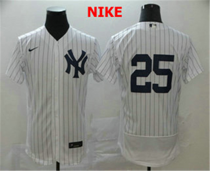 2020 New York Yankees #25 Gleyber Torres White Home No Name Stitched MLB Flex Base Nike Jersey