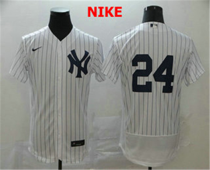 2020 New York Yankees #24 Gary Sanchez White Home No Name Stitched MLB Flex Base Nike Jersey