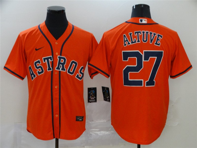 2020 Houston Astros #27 Jose Altuve Orange Stitched MLB Cool Base Nike Jersey