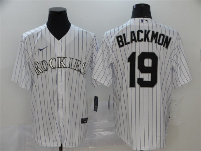 2020 Colorado Rockies #19 Charlie Blackmon White Stitched MLB Cool Base Nike Jersey - Click Image to Close