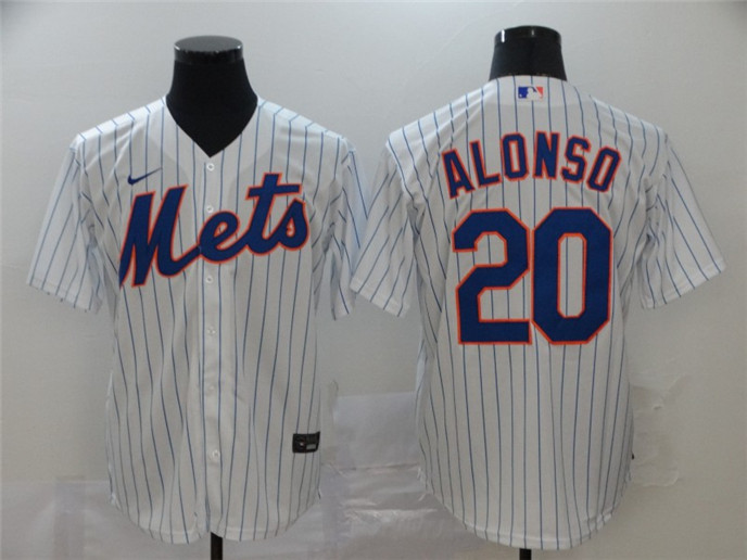 2020 New York Mets #20 Pete Alonso White Stitched MLB Cool Base Nike Jersey