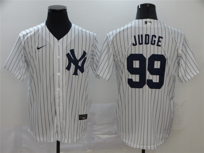 2020 New York Yankees #99 Aaron Judge White Home Stitched MLB Cool Base Nike Jersey