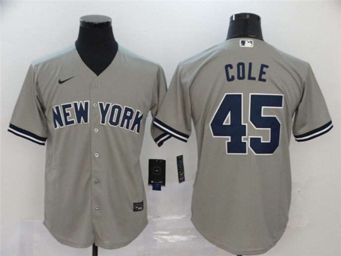 2020 New York Yankees #45 Gerrit Cole Gray Stitched MLB Cool Base Nike Jersey