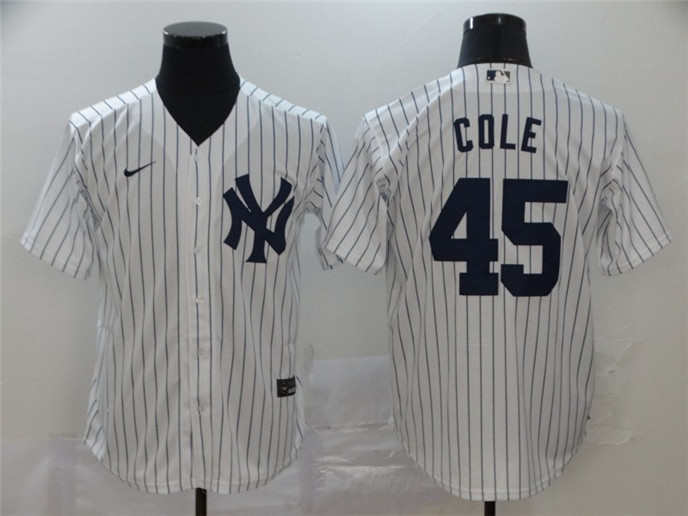 2020 New York Yankees #45 Gerrit Cole White Home Stitched MLB Cool Base Nike Jersey