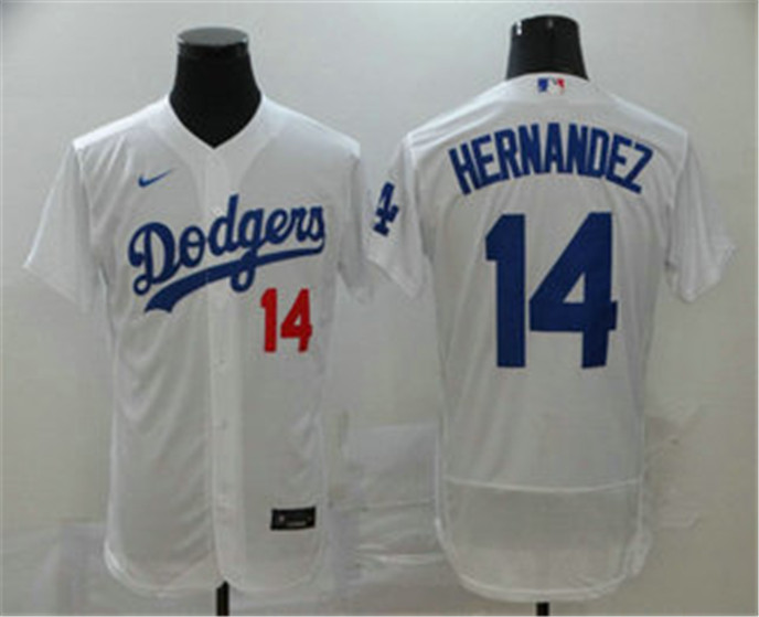 2020 Los Angeles Dodgers #14 Enrique Hernandez White Stitched MLB Flex Base Nike Jersey