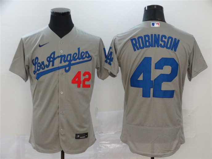 2020 Los Angeles Dodgers #42 Jackie Robinson Gray Stitched MLB Flex Base Nike Jersey