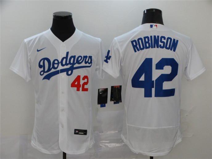 2020 Los Angeles Dodgers #42 Jackie Robinson White Stitched MLB Flex Base Nike Jersey