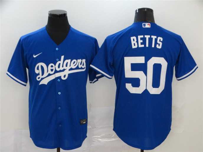 2020 Los Angeles Dodgers #50 Mookie Betts Blue Stitched MLB Cool Base Nike Jersey