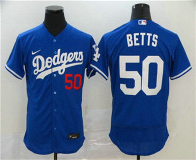 2020 Los Angeles Dodgers #50 Mookie Betts Blue Stitched MLB Flex Base Nike Jersey