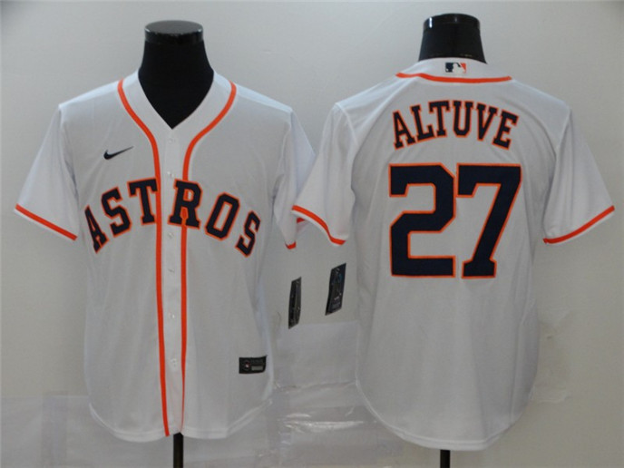 2020 Houston Astros #27 Jose Altuve White Stitched MLB Cool Base Nike Jersey