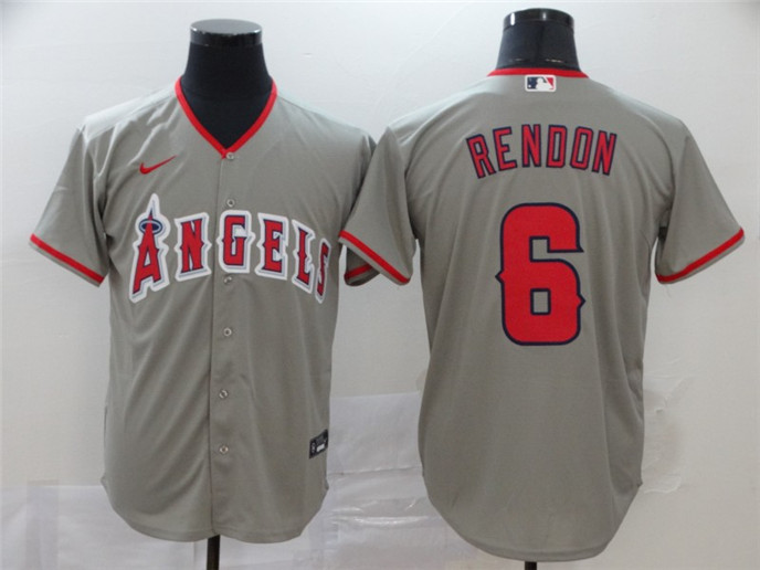 2020 Los Angeles Angels #6 Anthony Rendon Gray Stitched MLB Cool Base Nike Jersey