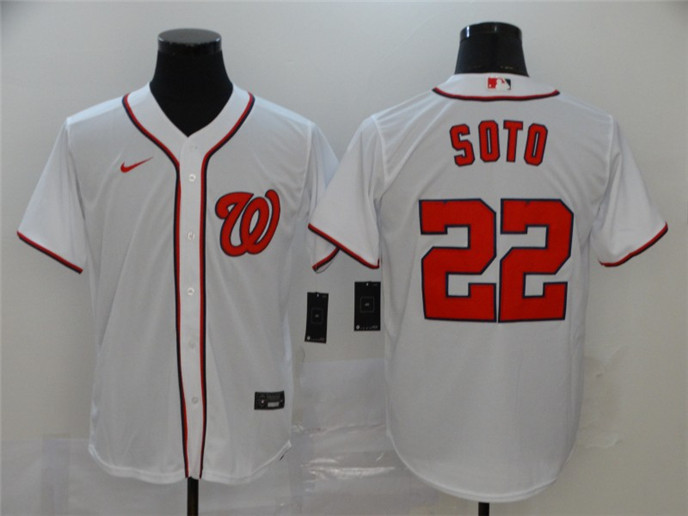 2020 Washington Nationals #22 Juan Soto White Stitched MLB Cool Base Nike Jersey