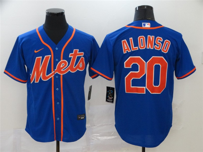 2020 New York Mets #20 Pete Alonso Blue Stitched MLB Cool Base Nike Jersey - Click Image to Close