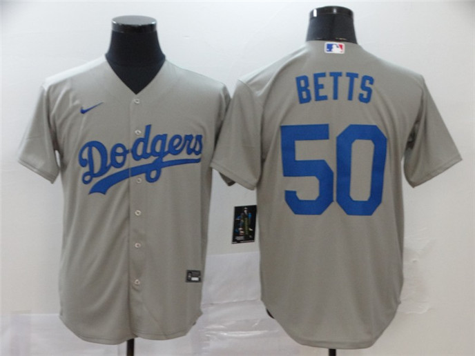 2020 Los Angeles Dodgers #50 Mookie Betts Gray Stitched MLB Cool Base Nike Jersey