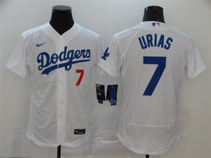 2020 Los Angeles Dodgers #7 Julio Urias White Stitched MLB Flex Base Nike Jersey