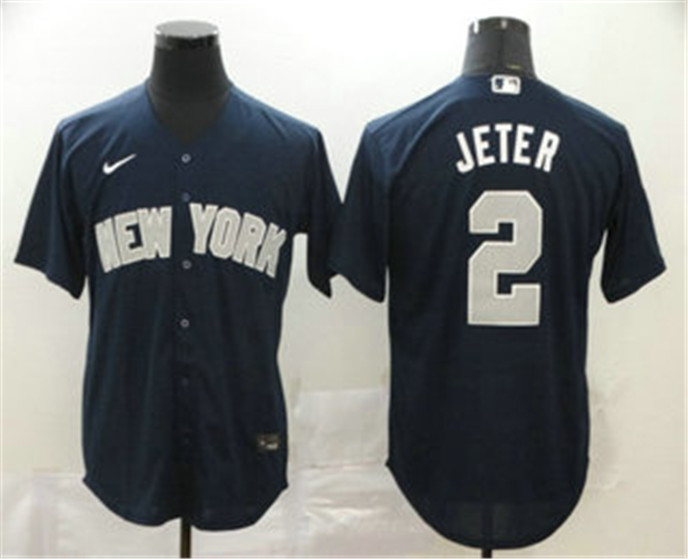 2020 New York Yankees #2 Derek Jeter Navy Blue Stitched MLB Cool Base Nike Jersey