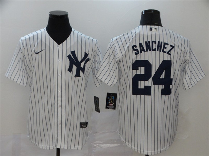 2020 New York Yankees #24 Gary Sanchez White Home Stitched MLB Cool Base Nike Jersey