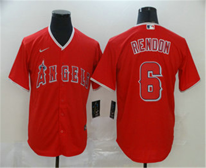 2020 Los Angeles Angels #6 Anthony Rendon Red Stitched MLB Cool Base Nike Jersey