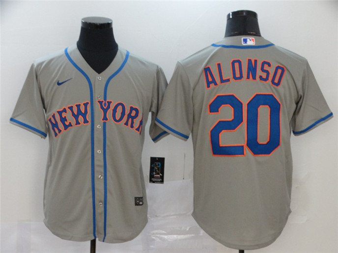 2020 New York Mets #20 Pete Alonso Gray Stitched MLB Cool Base Nike Jersey