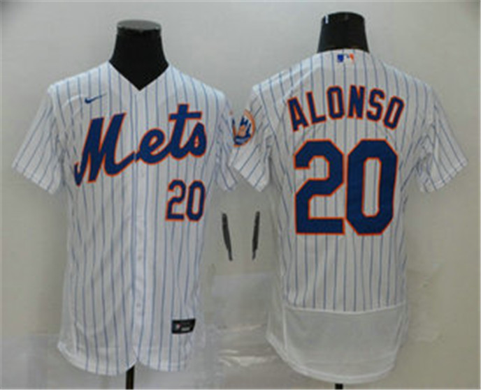 2020 New York Mets #20 Pete Alonso White Stitched MLB Flex Base Nike Jersey