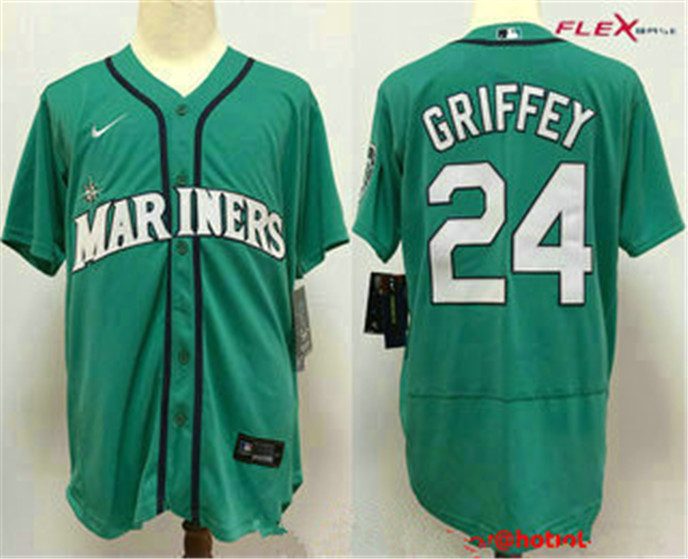 2020 Seattle Mariners #24 Ken Griffey Jr. Teal Green Stitched MLB Flex Base Nike Jersey - Click Image to Close