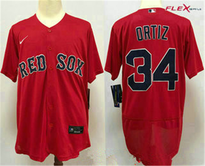 2020 Boston Red Sox #34 David Ortiz Red Stitched MLB Flex Base Nike Jersey