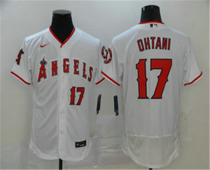 2020 Los Angeles Angels #17 Shohei Ohtani White Stitched MLB Flex Base Nike Jersey