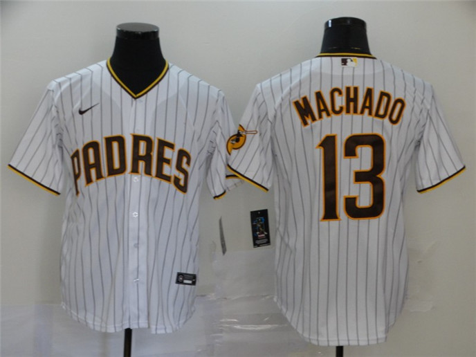 2020 San Diego Padres #13 Manny Machado White Stitched MLB Cool Base Nike Jersey