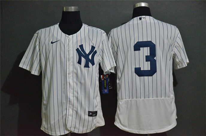 2020 New York Yankees #3 Babe Ruth White Home No Name Stitched MLB Flex Base Nike Jersey