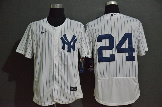 2020 New York Yankees #24 Gary Sanchez White Home No Name Stitched MLB Flex Base Nike Jersey
