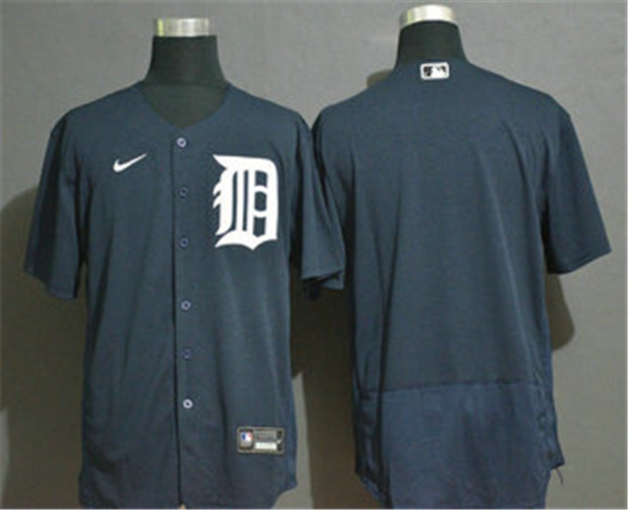 2020 Detroit Tigers Blank Navy Blue Stitched MLB Flex Base Nike Jersey
