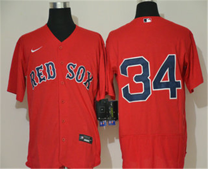 2020 Boston Red Sox #34 David Ortiz Red With No Name Stitched MLB Flex Base Nike Jersey