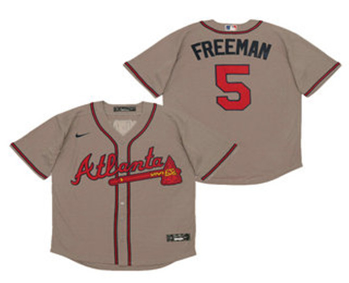 2020 Atlanta Braves #5 Freddie Freeman Gray Stitched MLB Cool Base Nike Jersey
