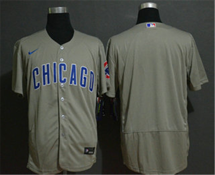 2020 Chicago Cubs Blank Gray Stitched MLB Flex Base Nike Jersey - Click Image to Close