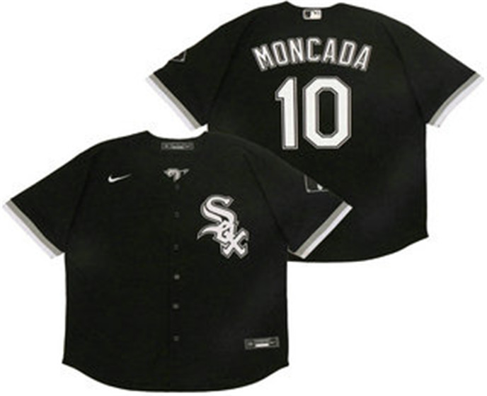 2020 Chicago White Sox #10 Yoan Moncada Black Stitched MLB Cool Base Nike Jersey - Click Image to Close
