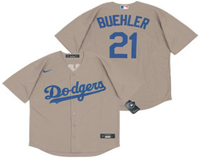 2020 Los Angeles Dodgers #21 Walker Buehler Gray Stitched MLB Cool Base Nike Jersey
