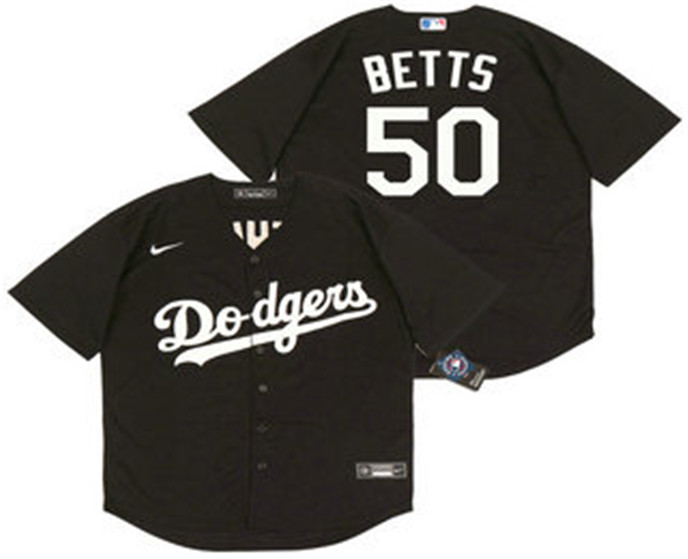 2020 Los Angeles Dodgers #50 Mookie Betts Black Stitched MLB Cool Base Nike Jersey