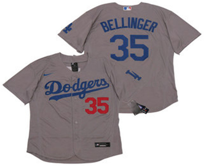 2020 Los Angeles Dodgers #35 Cody Bellinger Gray Alternate Stitched MLB Flex Base Nike Jersey