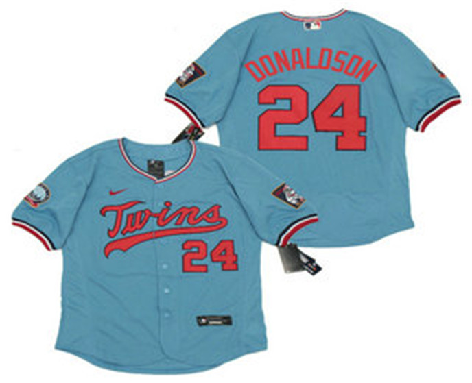 2020 Minnesota Twins #24 Josh Donaldson Light Blue Stitched MLB Flex Base Nike Jersey