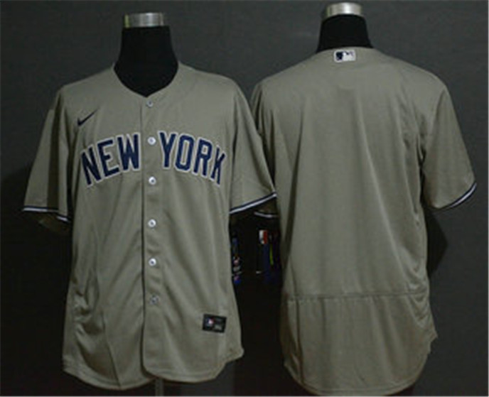 2020 New York Yankees Blank Gray Stitched MLB Flex Base Nike Jersey