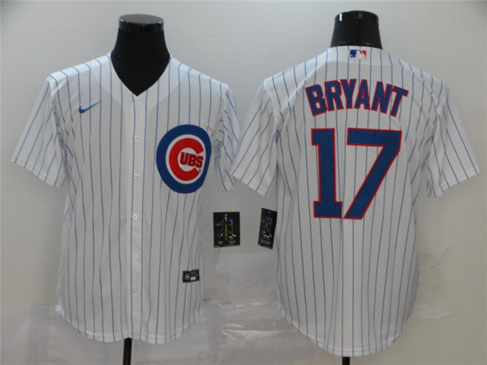 2020 Chicago Cubs #17 Kris Bryant White Stitched MLB Cool Base Nike Jersey