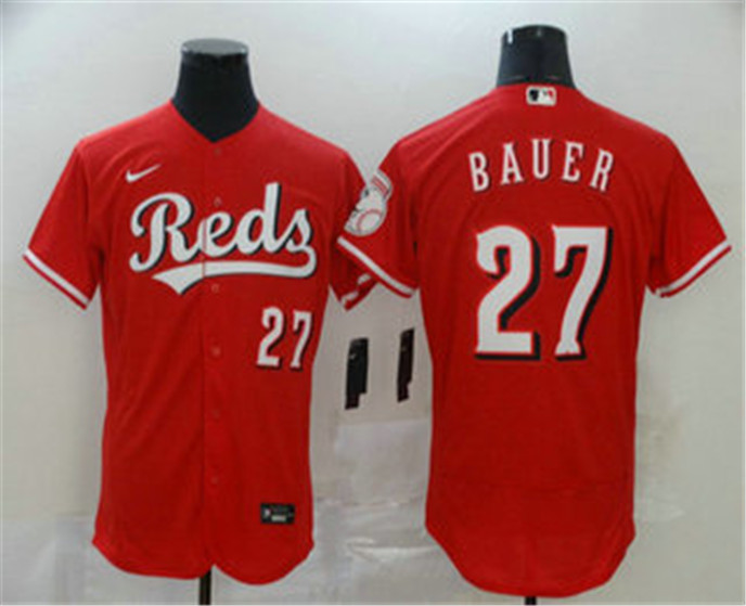2020 Cincinnati Reds #27 Trevor Bauer Red Stitched MLB Flex Base Nike Jersey