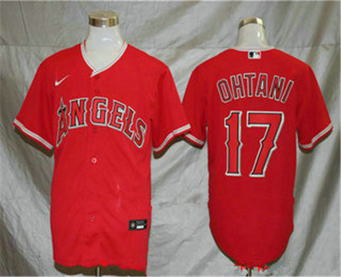 2020 Los Angeles Angels #17 Shohei Ohtani Red Stitched MLB Cool Base Nike Jersey