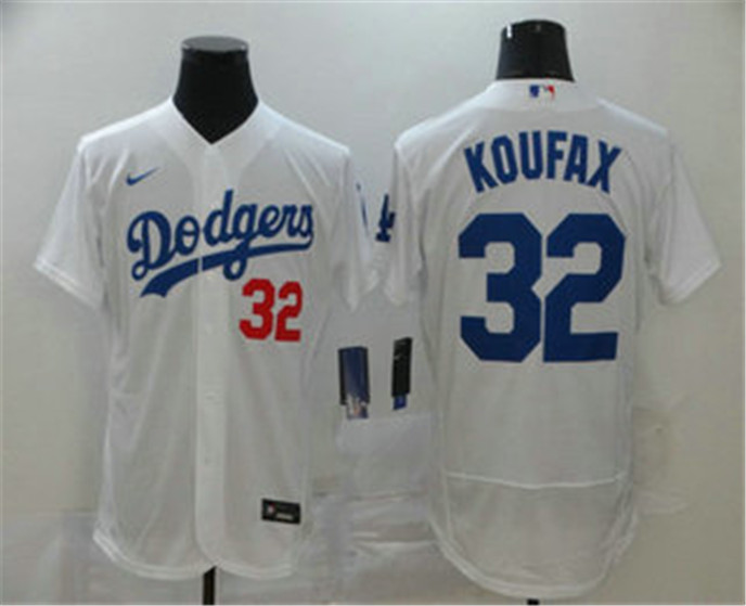 2020 Los Angeles Dodgers #32 Sandy Koufax White Stitched MLB Flex Base Nike Jersey