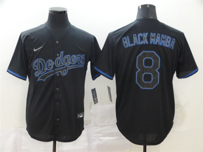 2020 Los Angeles Dodgers #8 Kobe Bryant Black Mamba Lights Out Black Fashion Stitched MLB Cool Base