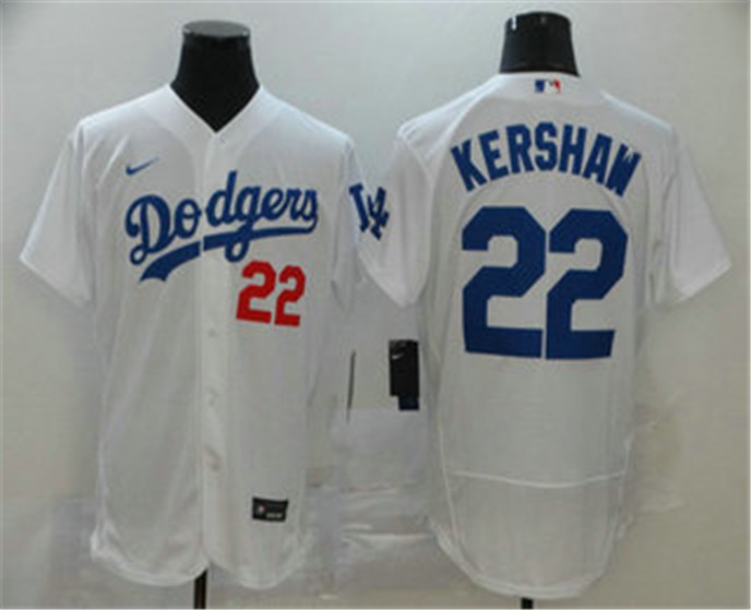 2020 Los Angeles Dodgers #22 Clayton Kershaw White Stitched MLB Flex Base Nike Jersey