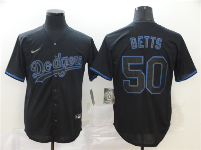 2020 Los Angeles Dodgers #50 Mookie Betts Lights Out Black Fashion Stitched MLB Cool Base Nike Jerse