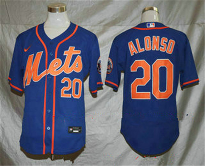 2020 New York Mets #20 Pete Alonso Blue Stitched MLB Flex Base Nike Jersey