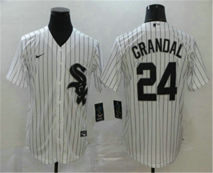 2020 Chicago White Sox #24 Yasmani Grandal White Stitched MLB Cool Base Nike Jersey